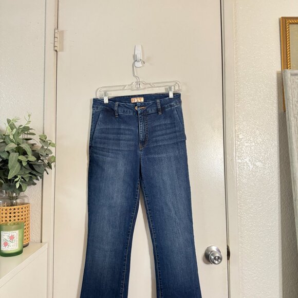 ☀️ KUT FROM THE KLOTH Natalie High Rise Trouser Flare Jeans Denim 4 Dark Wash - Picture 6 of 10